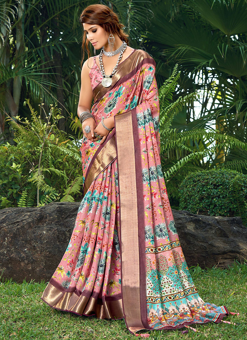 Buy Bagru Hand Block Printed Tussar Ghicha Silk Saree Online at iTokri.com  - iTokri आई.टोकरी