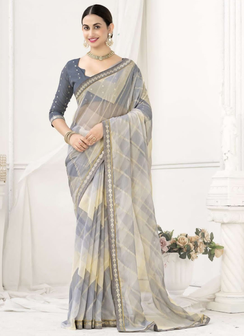 Chiffon Printed Sarees - Buy Chiffon Printed Sarees online in India