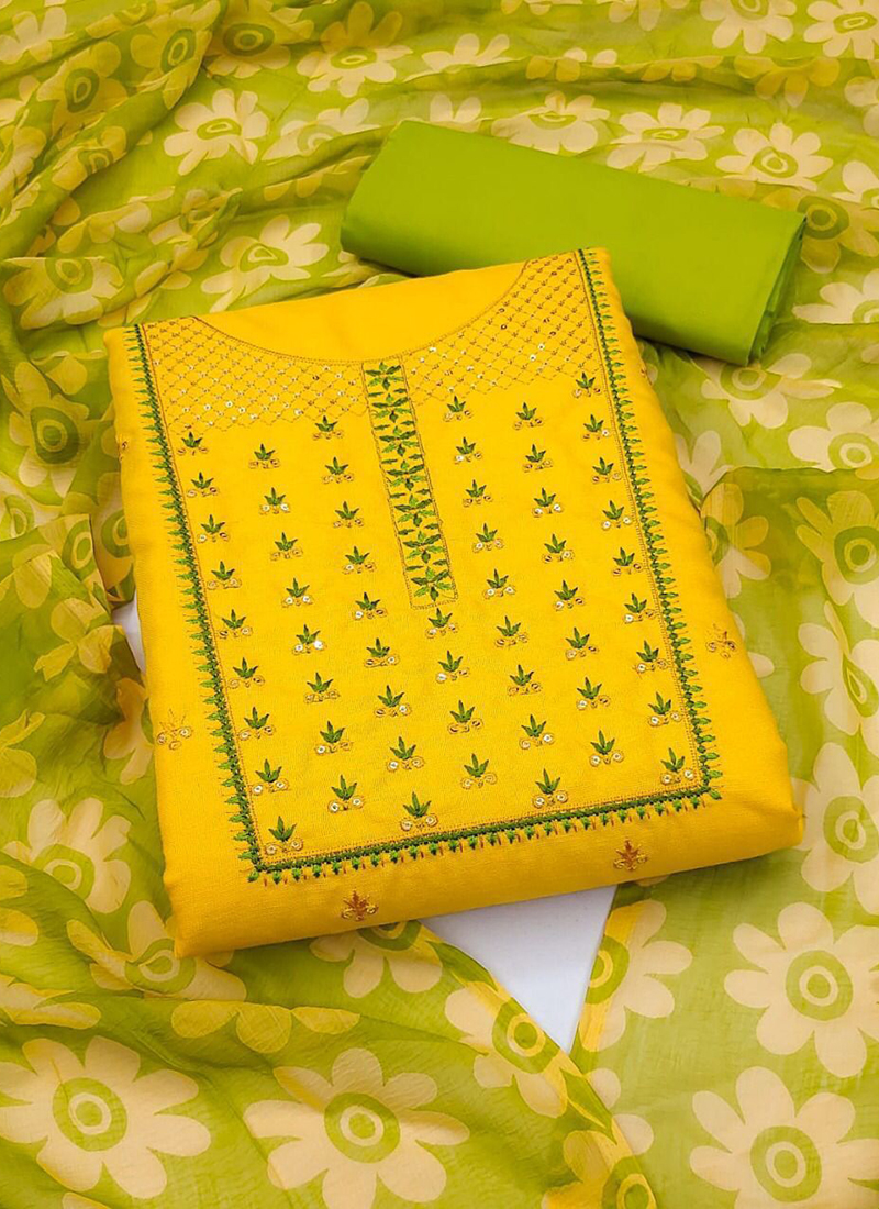 Kashmiri Work Prints Pure Cotton Suitsn Dress Material For Women