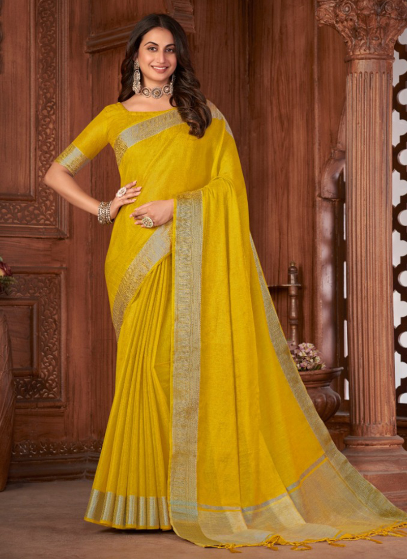 Buy omkarcration Self Design Bollywood Jacquard Yellow Sarees Online @ Best  Price In India | Flipkart.com