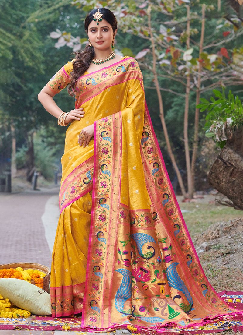 Ready to wear Kamal Paithani Saree with Stitched Blouse – Glamwiz India