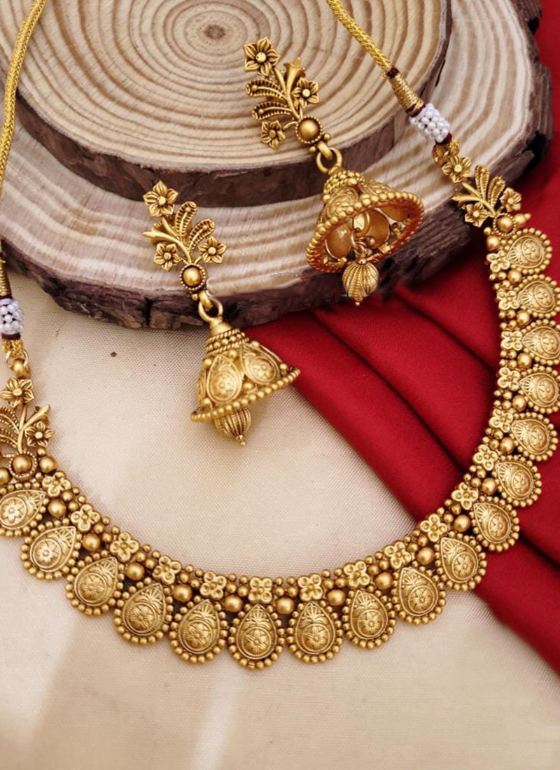 High Gold Brass Antique Necklace Set Catalog