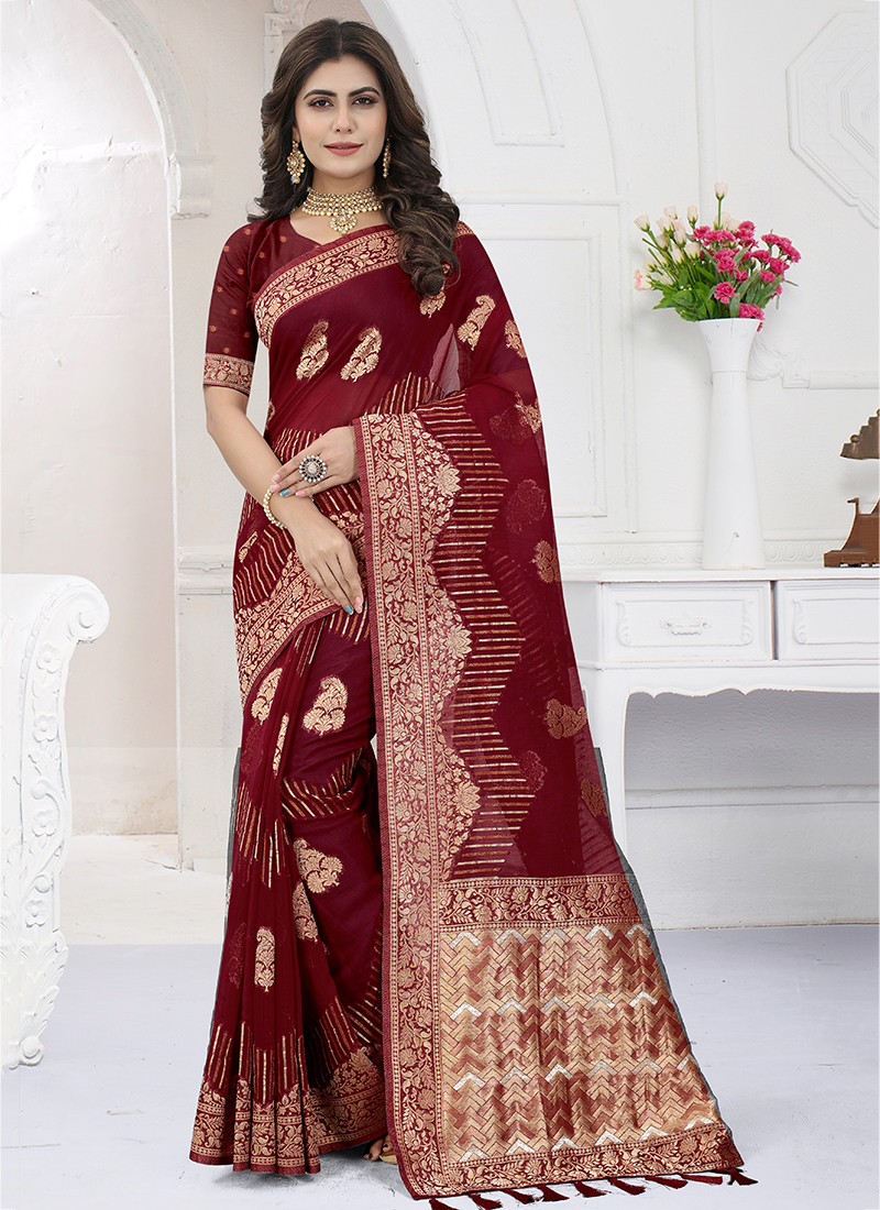 Heena Viscose Organza Wholesale Sarees 6 Pieces Catalog Catalog