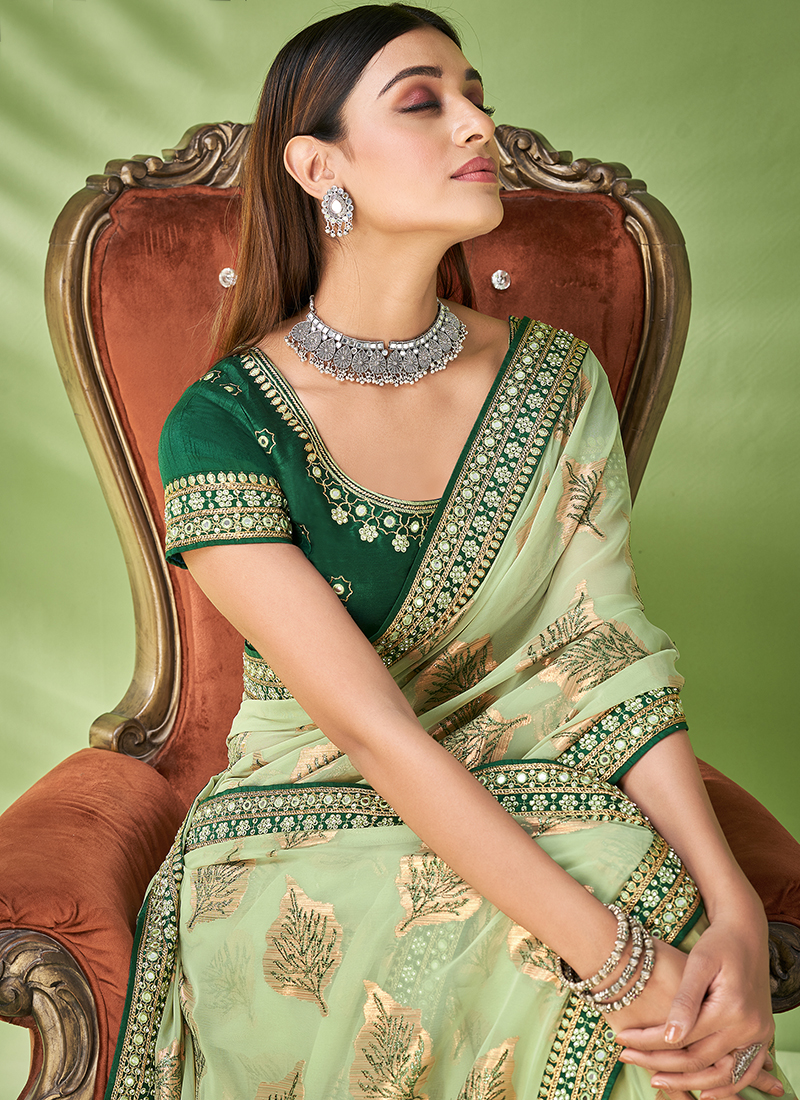 Party Wear Jewellery Saree Red Party Wear Saree With Jewellery