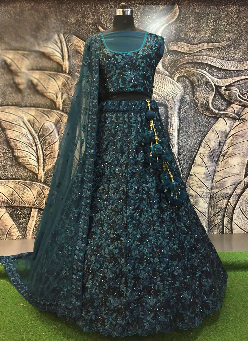 Wedding Georgette Lehenga Choli | Partywear Embroidery & Sequins Work Lehenga Choli