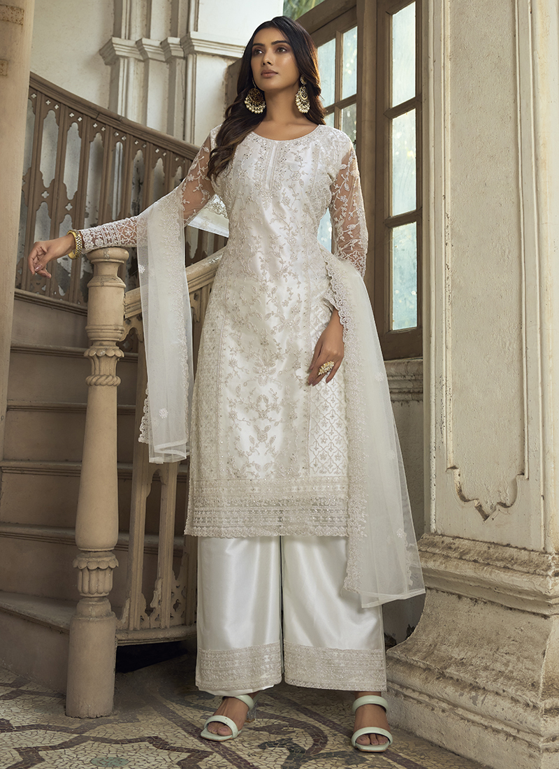 half white salwar suit