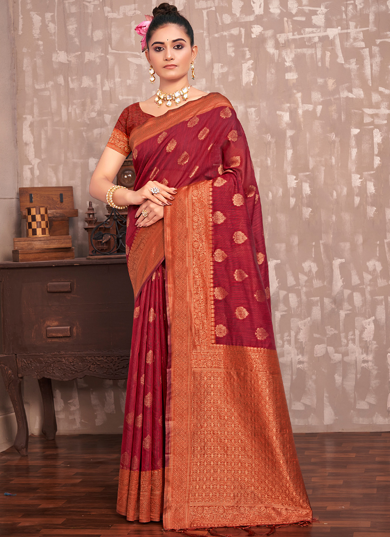 Pink Colour Cotton Silk Saree With Designer Printed Saree - KSM PRINTS -  4159859