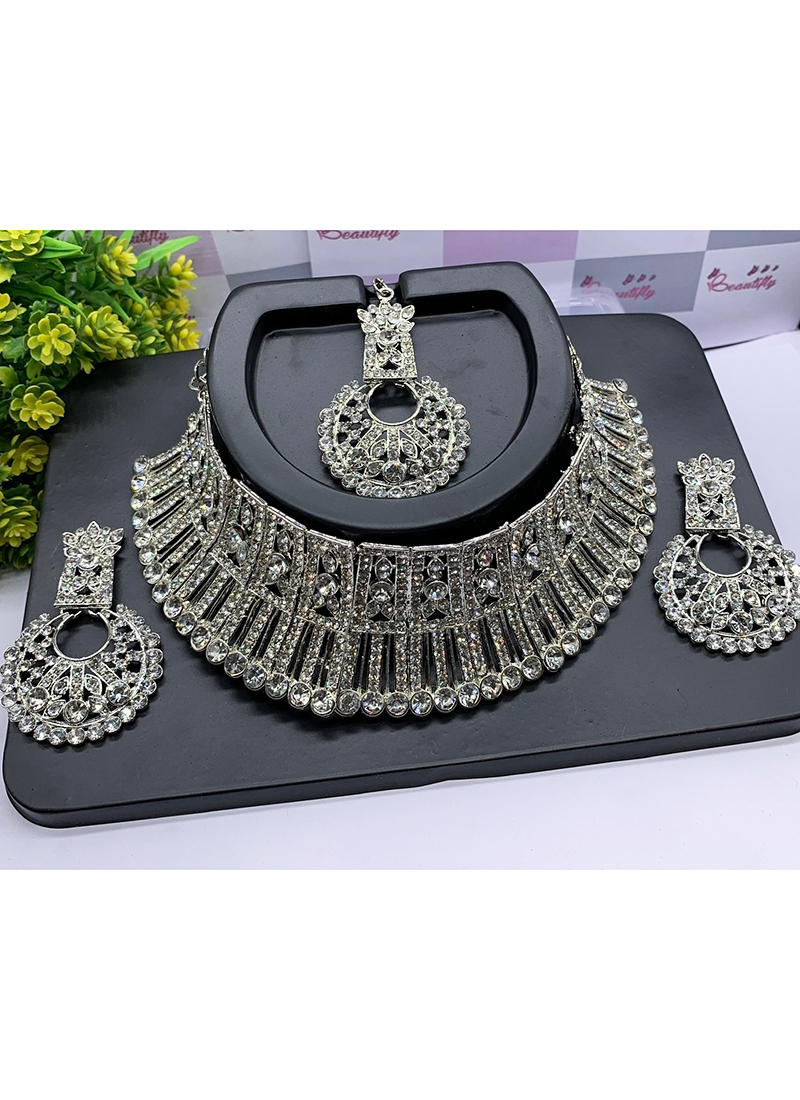 Buy Silver Plated Wedding Jewellery Set Online From Wholesale
