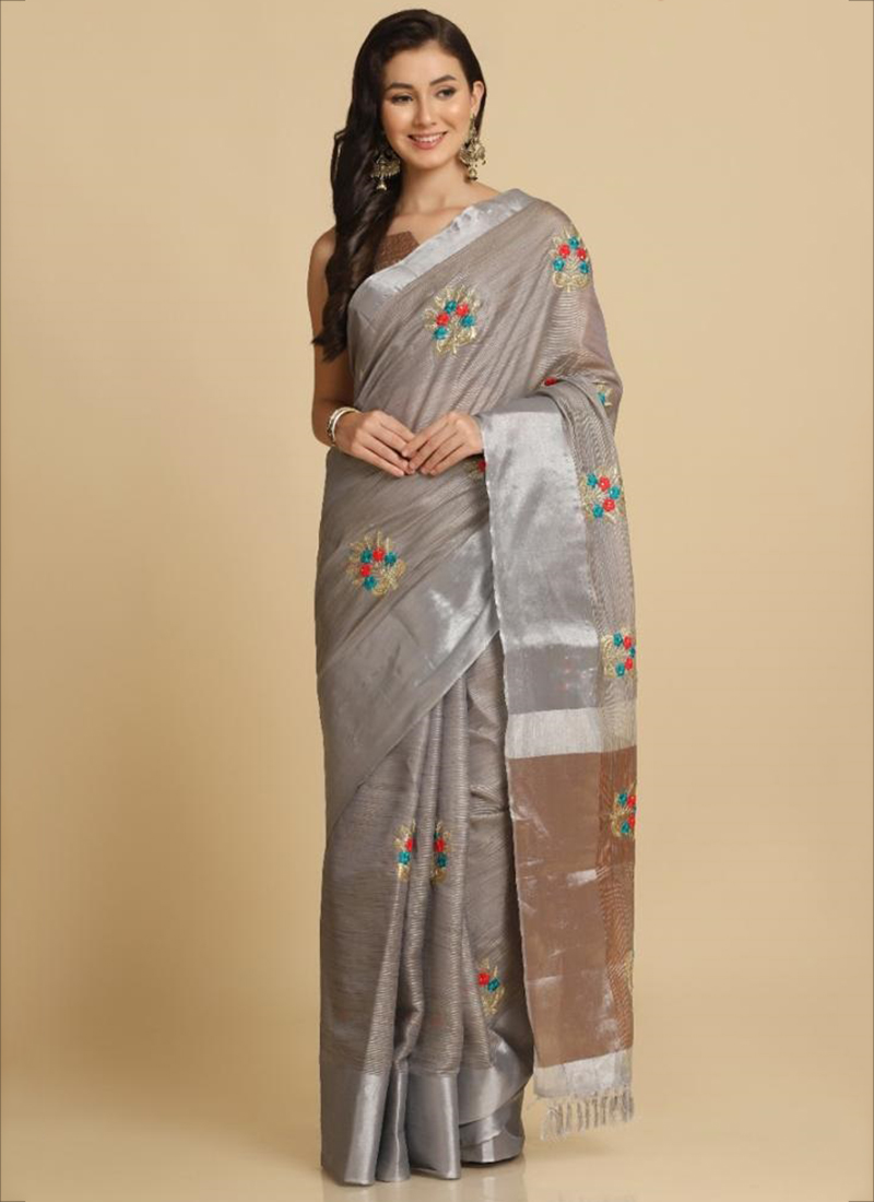 Georgette Saree with Embroidery work SR05649184