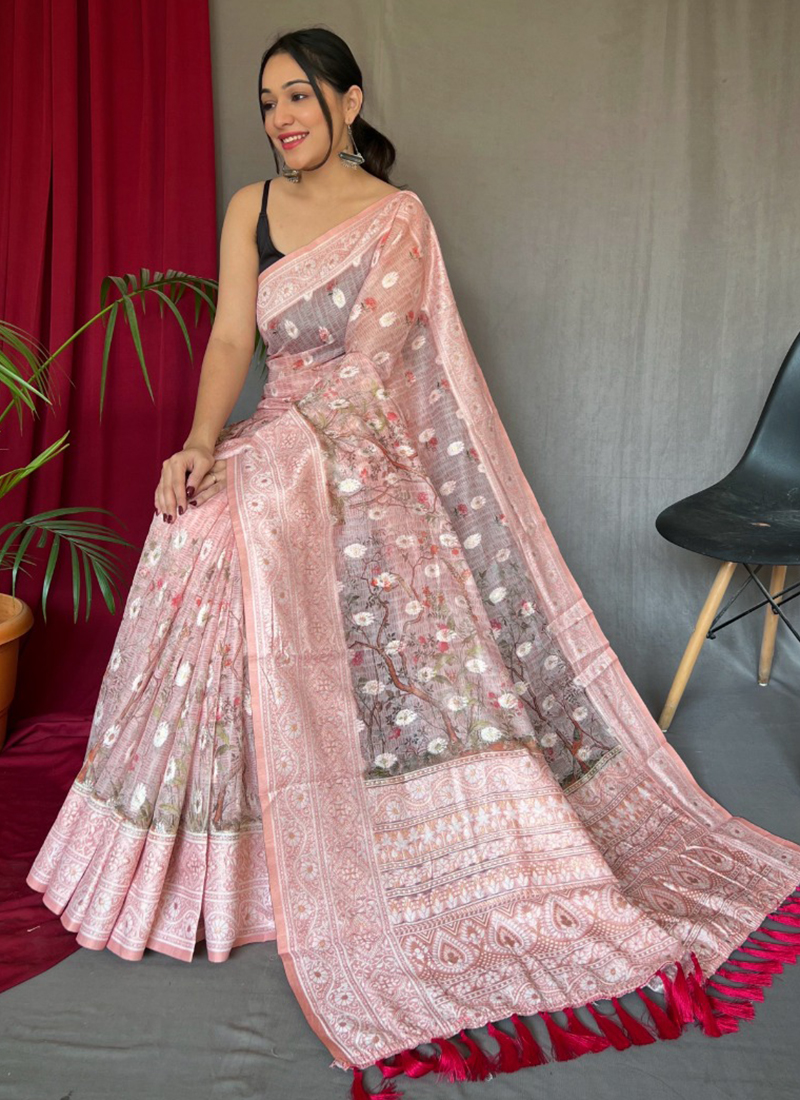 Fine chikankari pre draped saree with pearl and crystal detailing –  Abhishek Sharma
