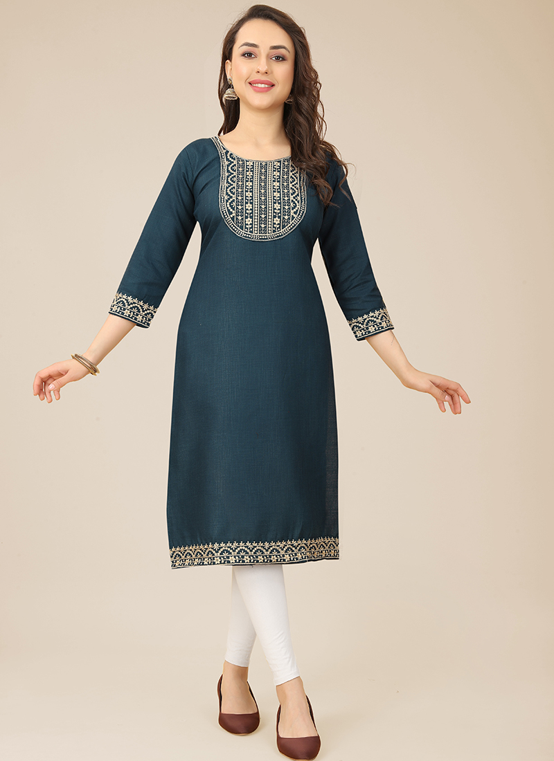 Order Self design Kurti with Embroidery work Online From WishTown Fashion  Club,Ghaziabad