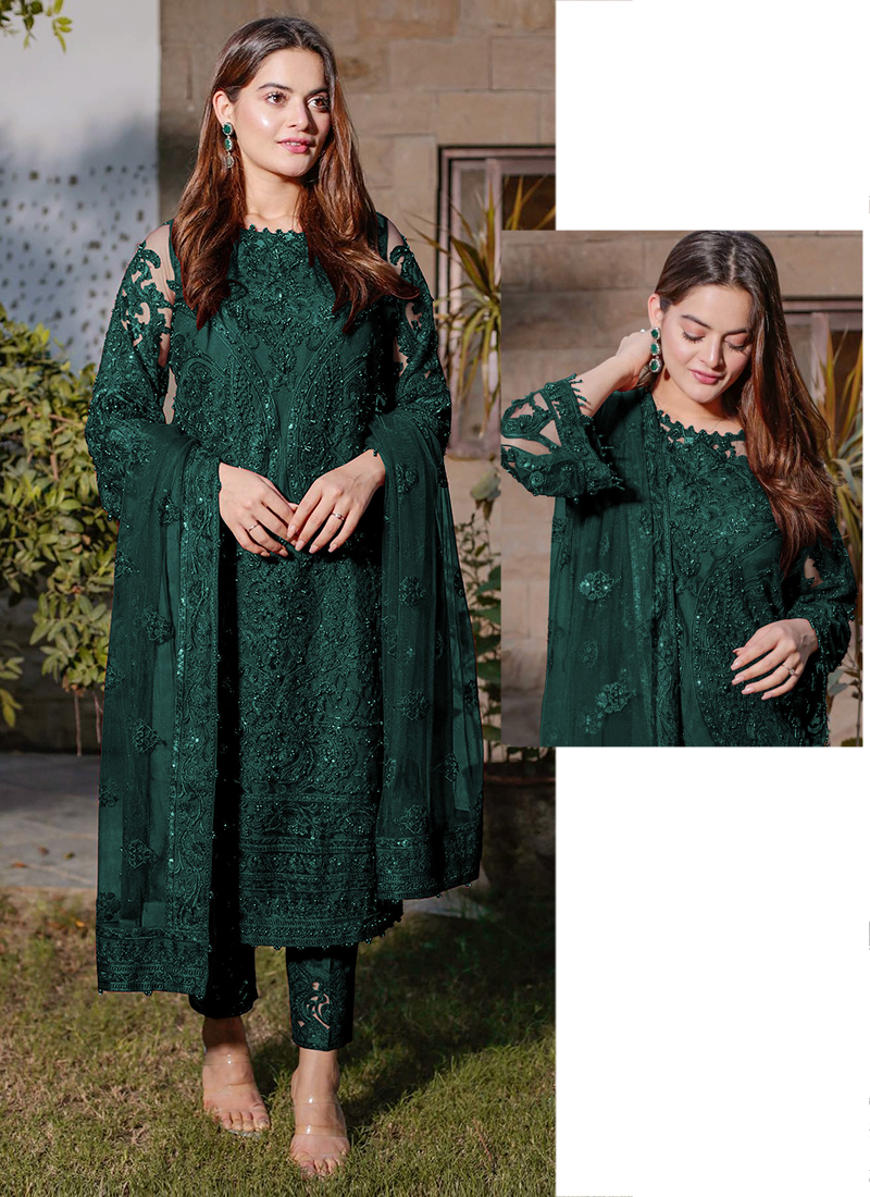 Trendy Rama Georgette Garb Party Wear Designer Gharara Suits Pair With Dupatta With Rama Georgette
