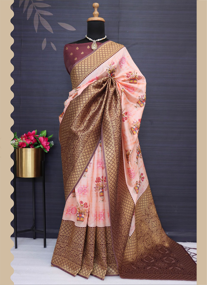 Pochampally Ikkat Kanchi Border Silk (Pattu) Saree 079 - POCHAMPALLY BAZAR