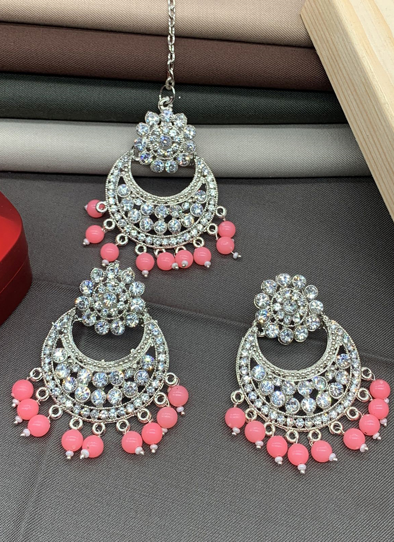 Light Pink Jhumka Hoop Earring by FashionCrab® - FashionCrab.us