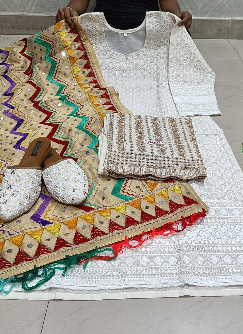 Cotton sale phulkari suit