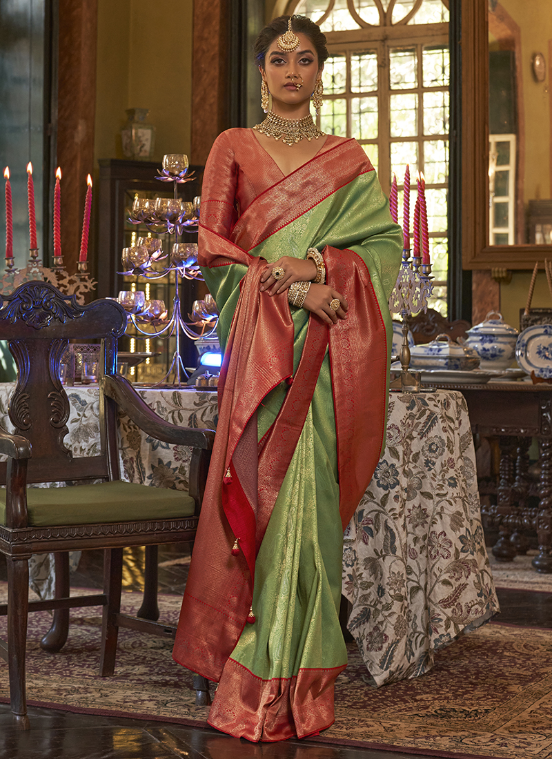 Buy Kanjivaram Tissue Silk Sarees Online | Singhania's