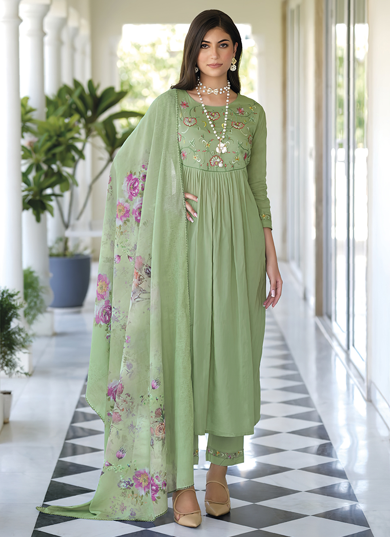 Silk Readymade Salwar Suit buy online -