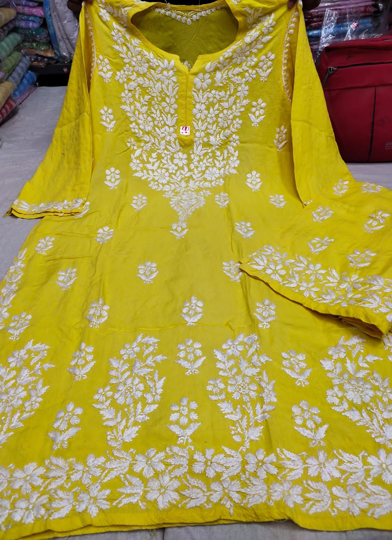 Buy FAWOMENT WOMENS LUCKNOWI FINE CHIKANKARI EMBROIDERD KURTI TONE TO TONE  BLEND COLOR BLACK  SIZE M Online at Best Prices in India  JioMart