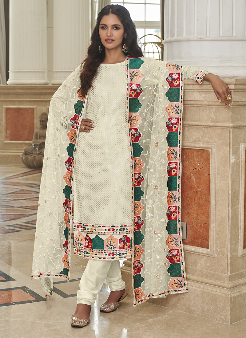 Syeda Georgette Wholesale Churidar Suits 4 Pieces Catalog Catalog