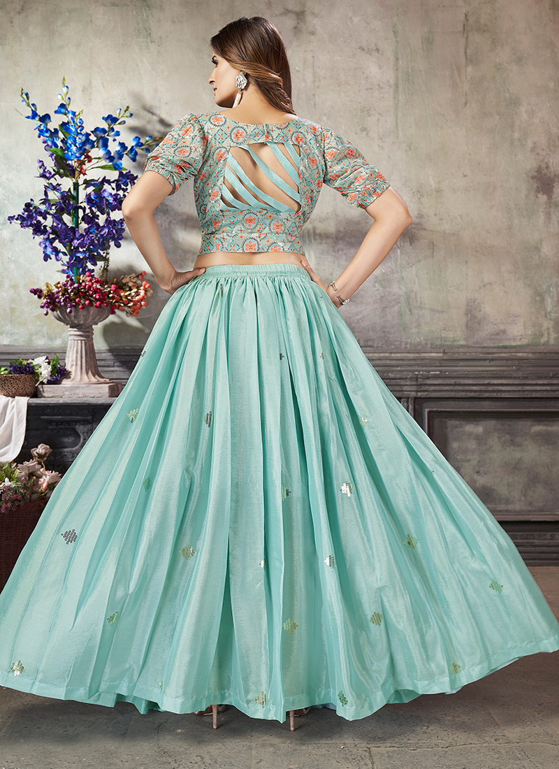 Buy Women Sea Green Embroidered Waistband Anarkali Skirt Online At Best  Price  Sassafrasin