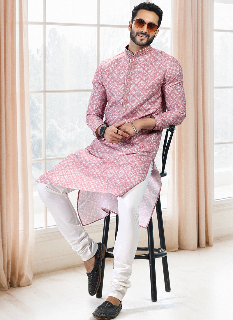 Kurta Pajama Best Traditional Wear For Mens Dark Pink Cotton