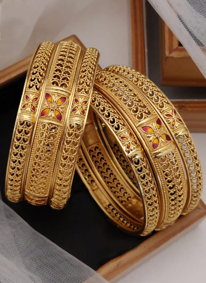 Buy Exclusive Designer Premium Quality Brass High Gold Bangles Online From  Wholesale Salwar.
