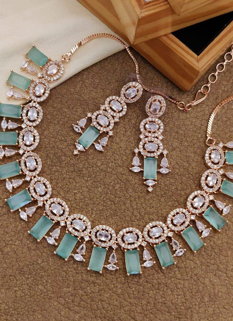 Teal on sale necklace set