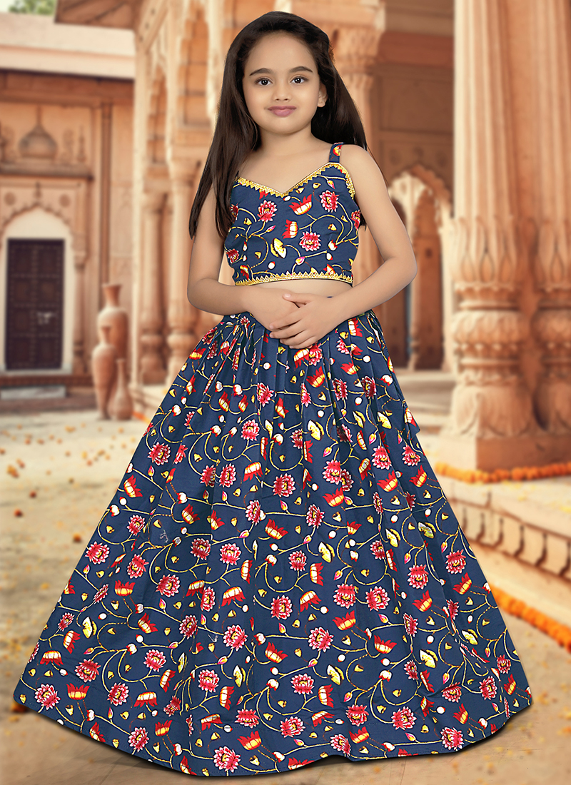 Sky blue tissue silk fabric party wear lehenga choli - G3-GCS0389 |  G3fashion.com | Kids lehenga, Designer saree blouse patterns, Fancy dress  for kids
