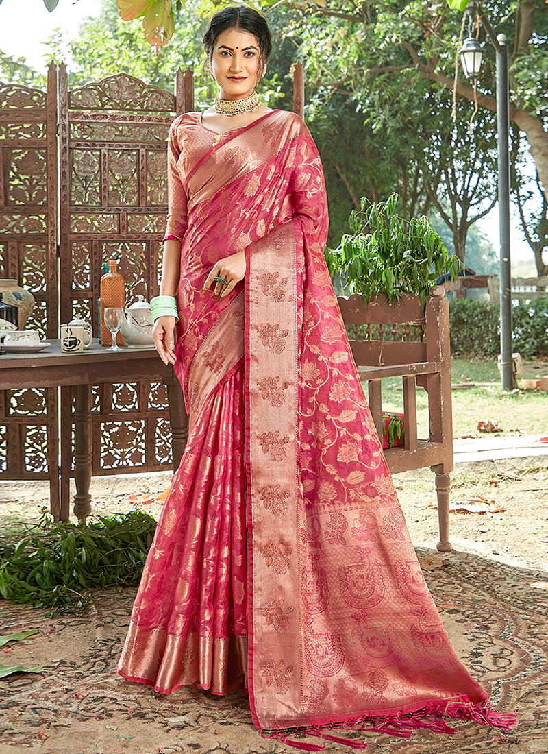 Buy Organza Saree Starting Rs 1300 Only With Blouse In Wholesale Rates -  Kiran's Boutique