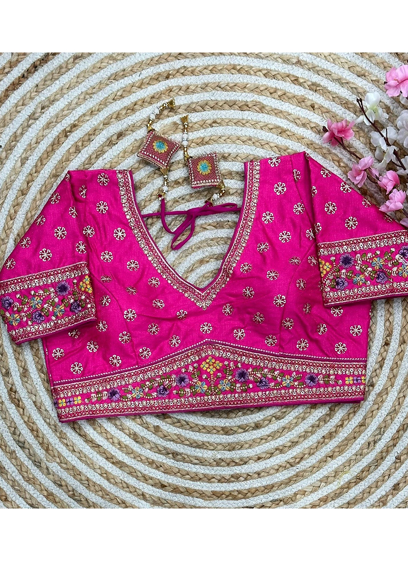 Buy Rani Silk Wedding Wear Embroidery Work Blouse Online From ...