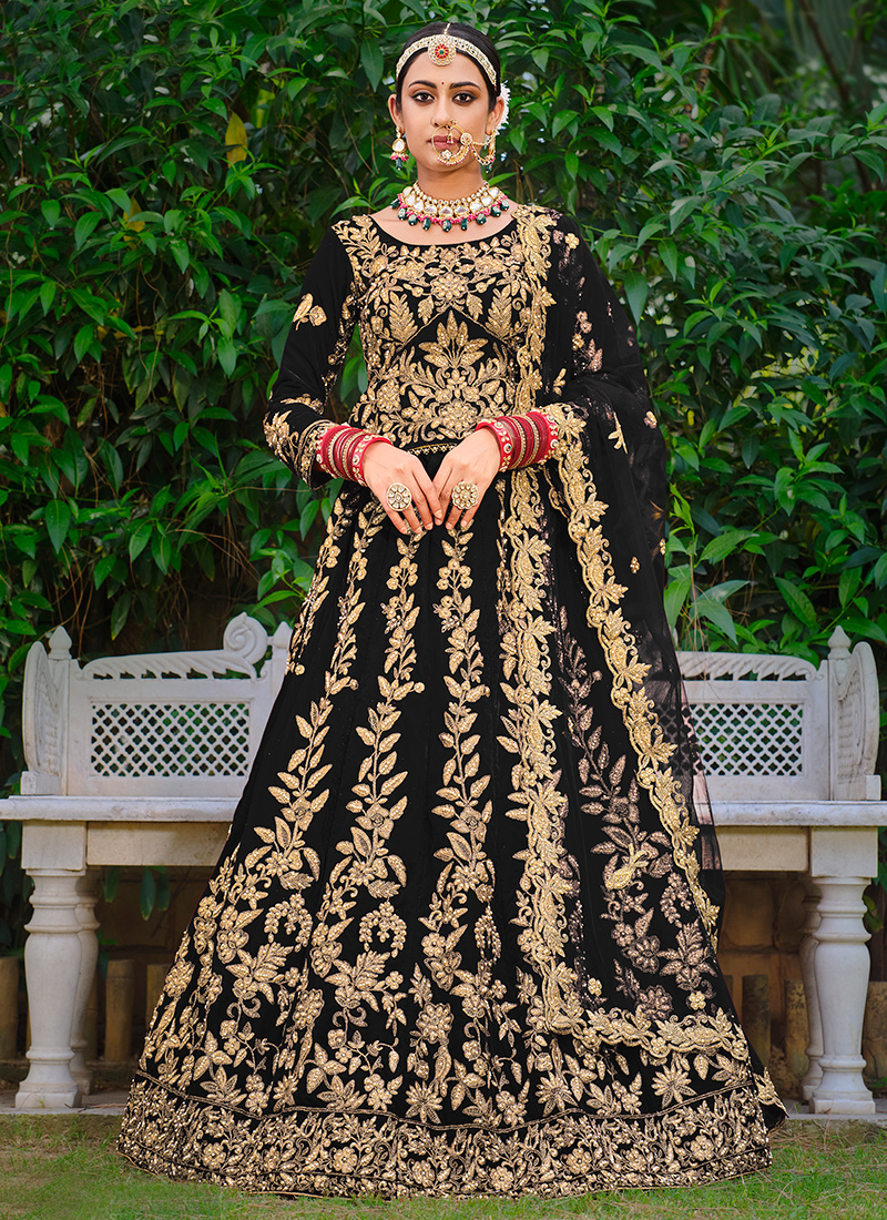 Shop Online Black Faux Georgette Trendy Designer Lehenga Choli : 130240 - Lehenga  Choli