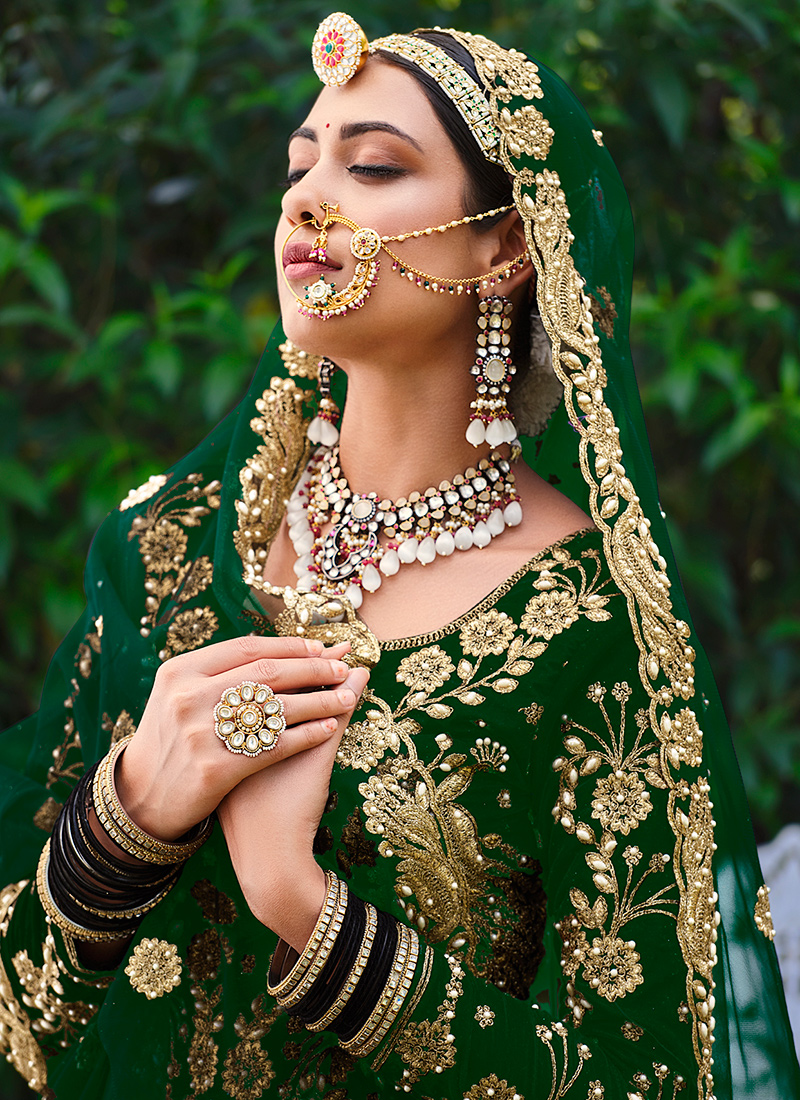 Bottle Green Lehenga Choli for Women Ready to Wear Custom Size, Zari  Embroidered, Indian Bridesmaid and Bridal Wedding Dress,usa UK Canada -  Etsy | Raw silk lehenga, Party wear lehenga, Lehenga