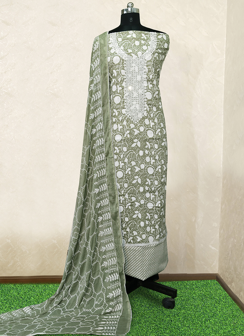 Shop Online Multi Colour Cotton Punjabi Salwar Suit with Print Work :  278428 -