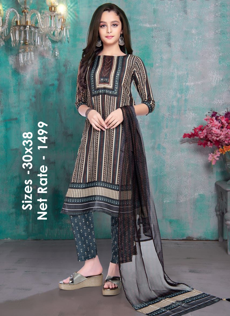 Buy GROWMORE Women's Muslin Striped Suit and Embroidery Digital Print  Dupatta with Beautiful Multi Colour Kurti and Dupatta Set. (S, MULTICOLOR)  at Amazon.in