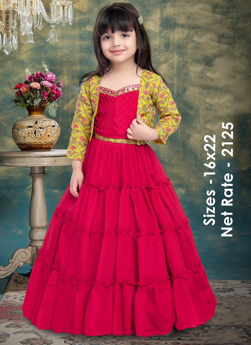 KIDS CENTER CUT GOWN BY POONAM DESIGNER 1001 TO 1008 SERIES DESIGNER  STYLISH FANCY COLORFUL BEAUTIFUL