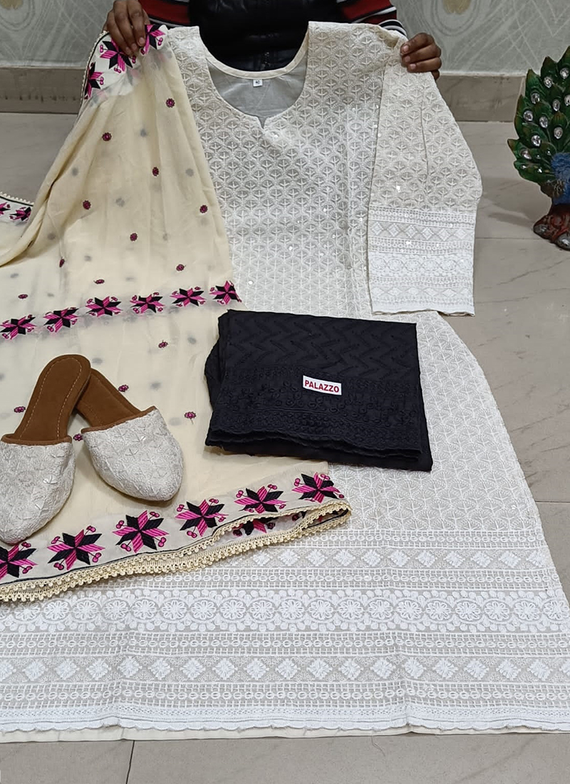 Sophisticated Navy Blue Pure Cambric Cotton Traditional Function Wear Readymade Suit Collection With Navy Blue Cotton Solid main image 1
