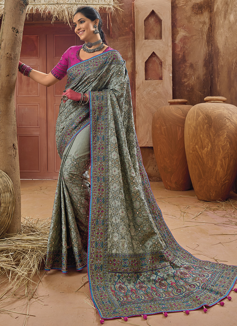 Trending | Reception Bridal Silk Booti Saree and Reception Bridal Silk  Booti Sari online shopping