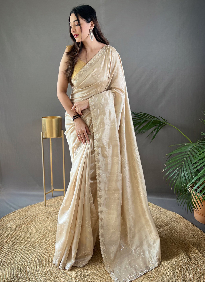 Green Pure Silk Georgette Banarasi Cutwork Saree | Taneira Online Store