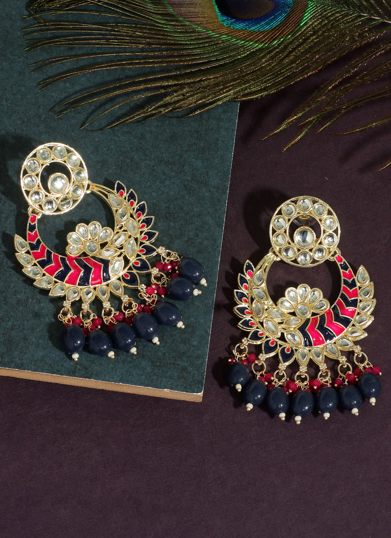 Multicolor Silver Meenakari Jhumki Earrings – Anjoriya Jewels