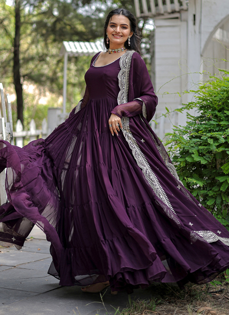 Velvet Party Wear floor length Salwar Kameez with Zari work | eBay