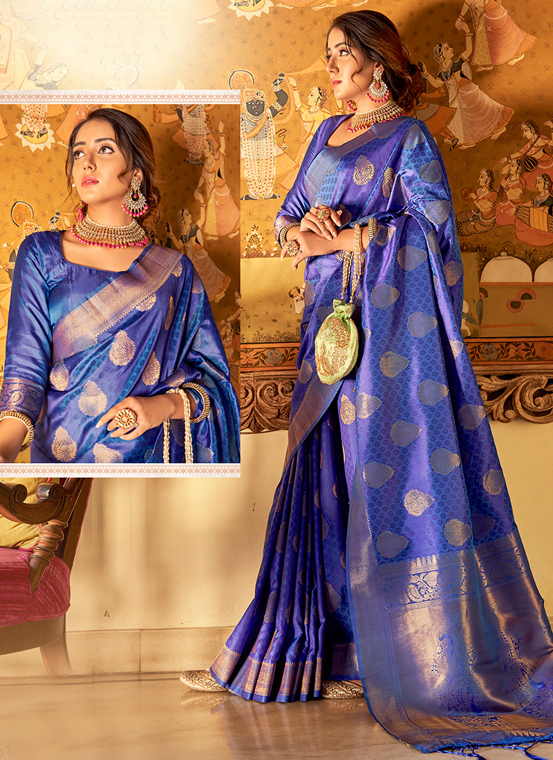 Purple Soft Silk Saree With Murmurous Blouse Piece – Robila.in