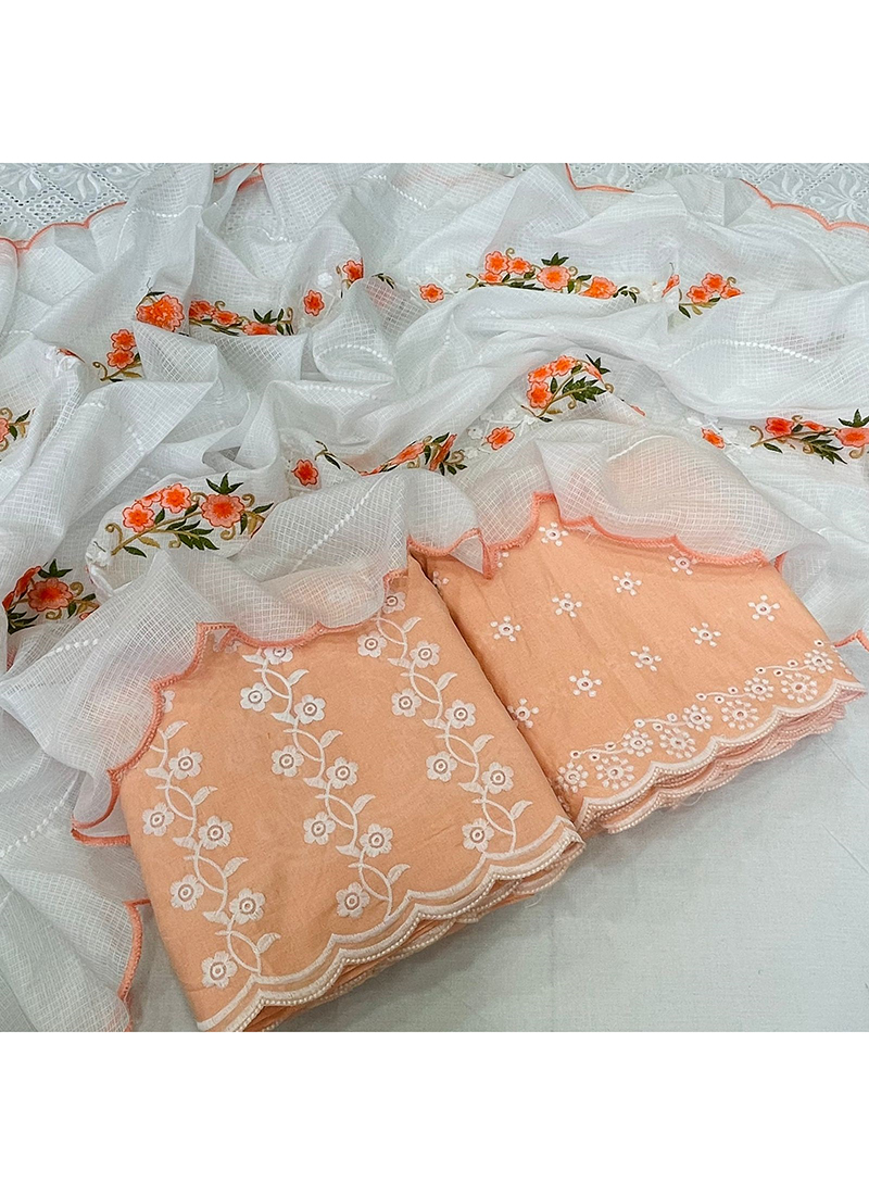 Cotton chikankari dress Materials with hand chikan embroidery n gota patti  work paired with chiffon dupatta. Kurta bottom n dupatta set… | Instagram