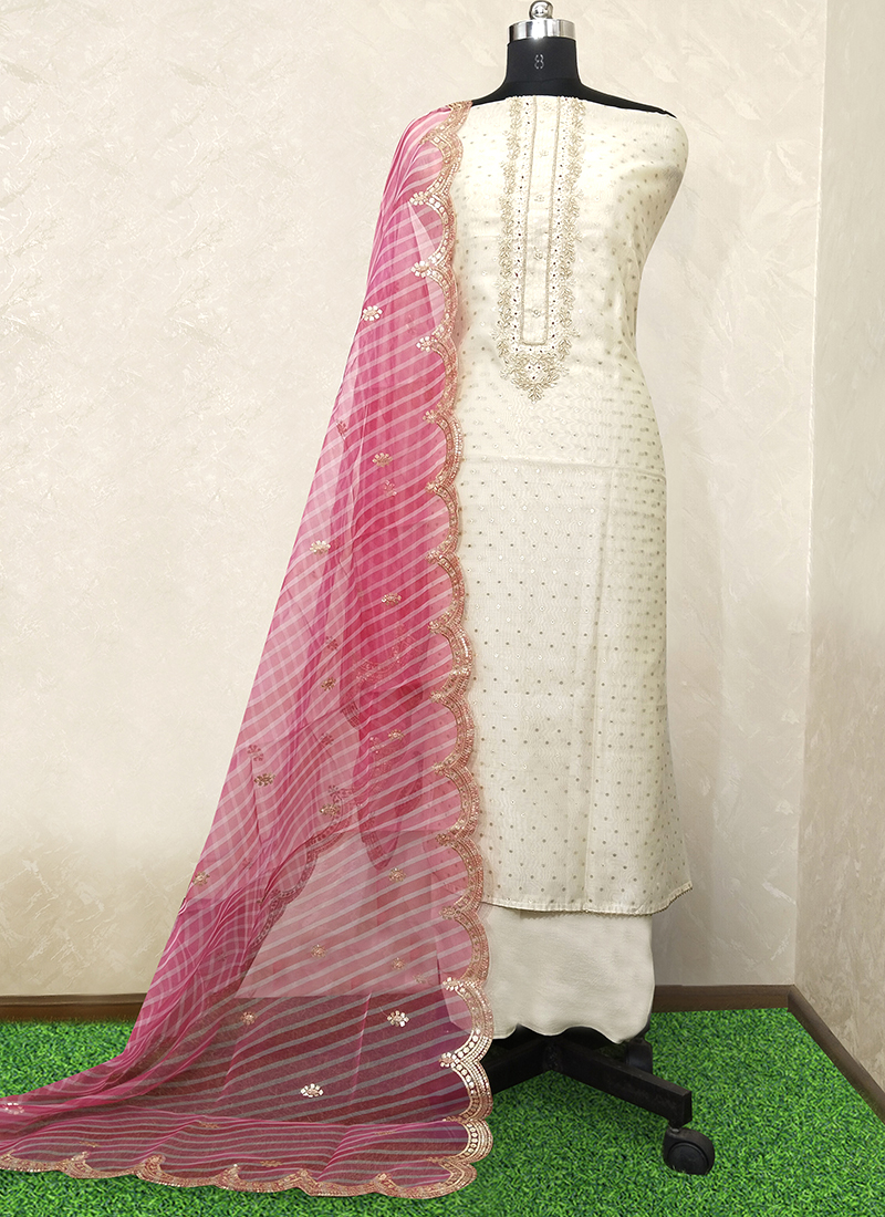 Sudarshan Silks Designer Partywear Semistiched dress Materials CG-1052 –  Sudarshansarees