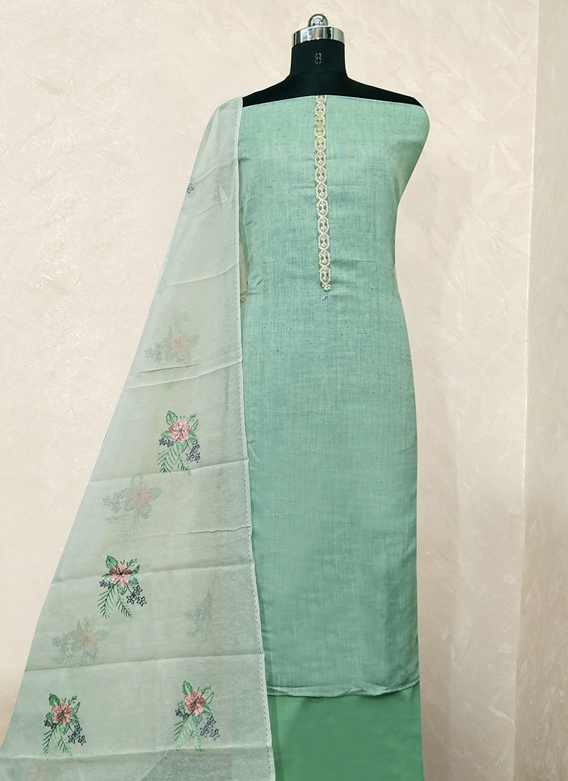 White cotton hand block print dress material wholesale with mulmul dupatta  | Kiran's Boutique