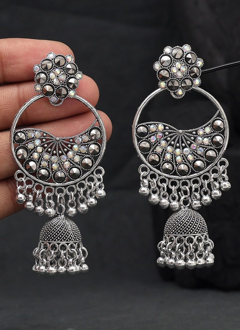 Heavy Earrings Silver Earrings For Lehenga Buy Party Wear Latest