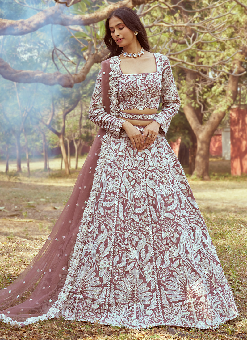 heavy stone work lehenga online