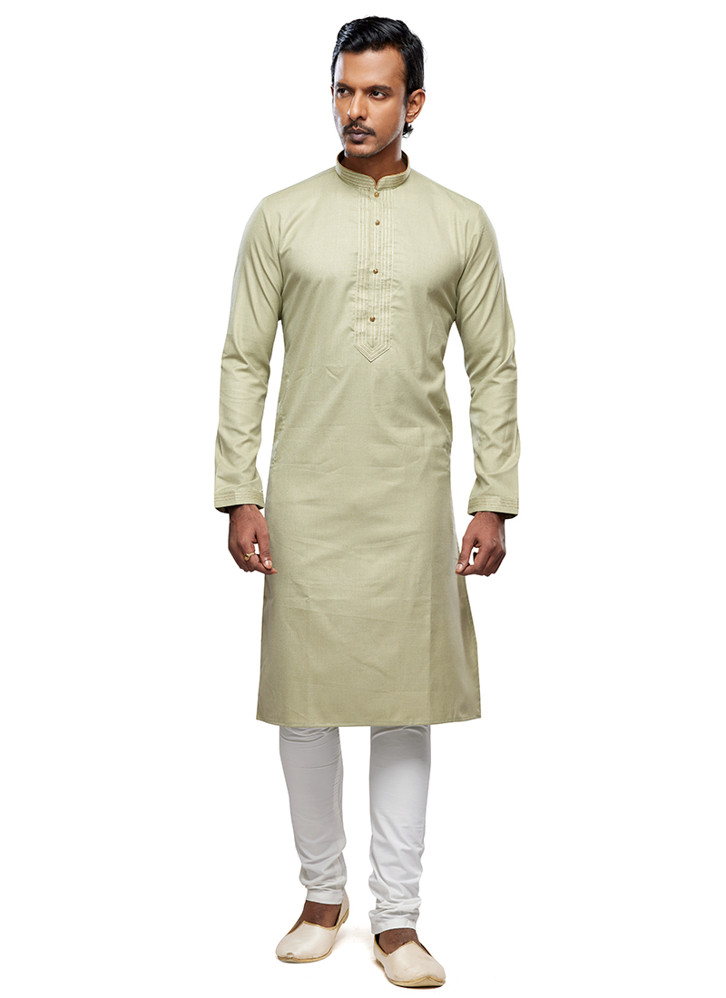 Buy Pista Art Silk Party Wear Thread Work Readymade Mens Kurta