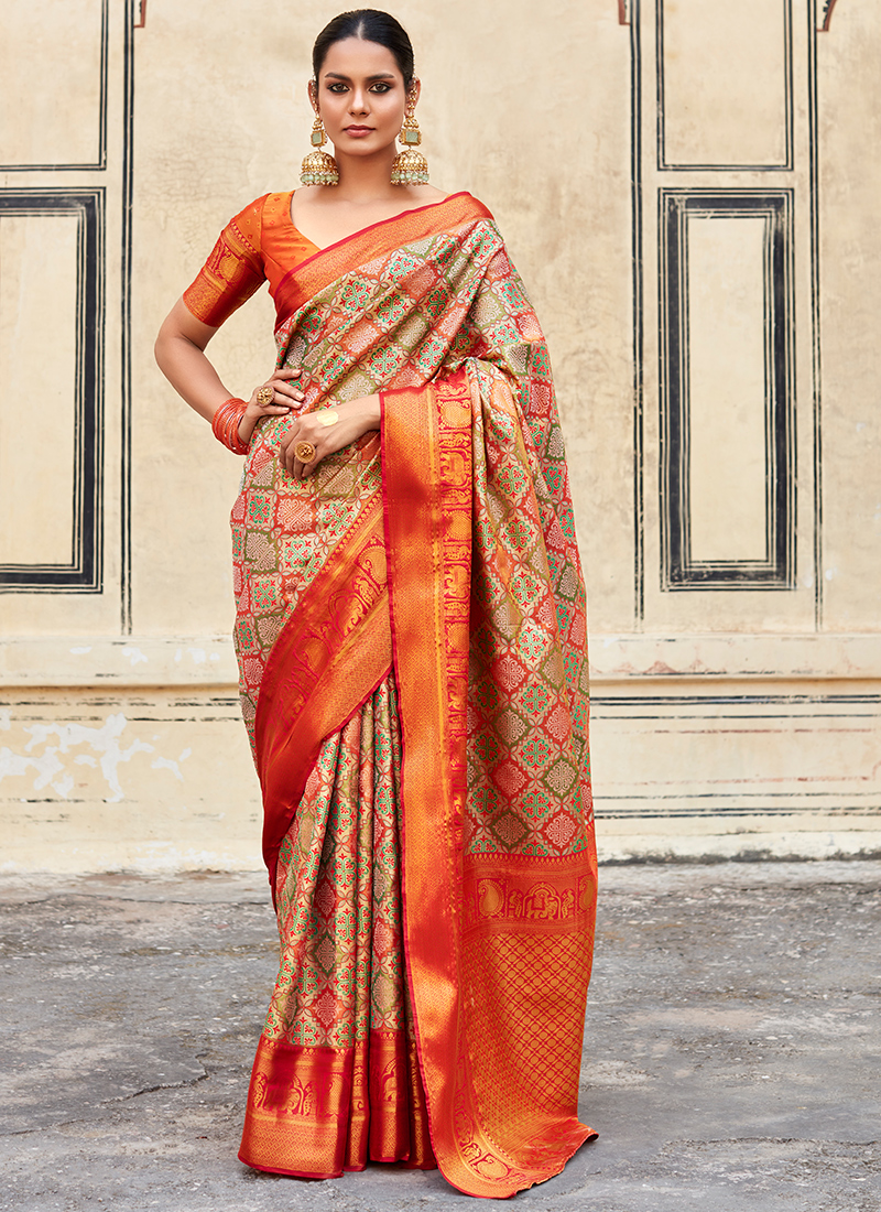 Orange Saree - Buy Orange Colour Sarees at Best Prices – TrendOye