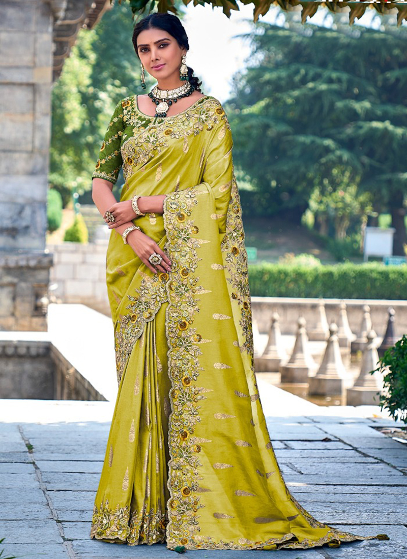 Yellow Pattu Dupatta Dresses Online Shopping Buy Yellow Fancy Silk