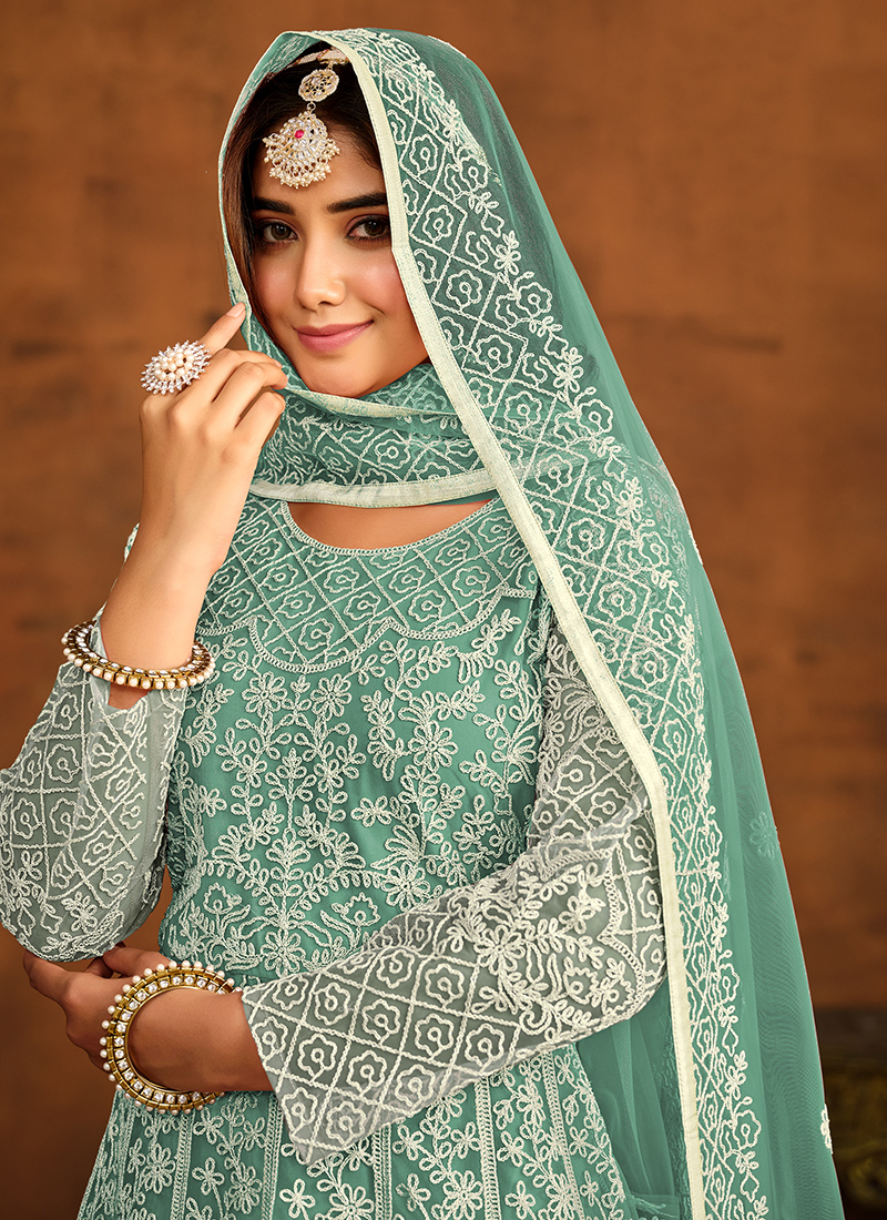 GOWN WITH PANT AND EMBROIDERY WORK GOWN FOR WEDDING FOR WOMEN